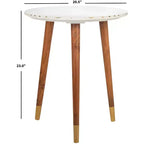 Tavolino Valerie con ripiano in marmo - ACC7202 - Bianco/Ottone - Safavieh
