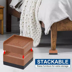 Unique Bargains Rialzi da Tavolo per Divano Letto a Blocco di Supporto Regolabile, 4 Pezzi