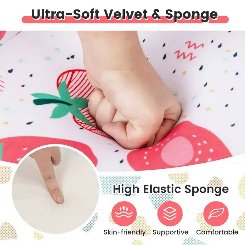 Divano per bambini Costway, poltrona imbottita in schiuma, divanetto dinosauro per bambini con rivestimento e cuscino