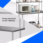 Tavolo in acciaio inossidabile Costway con ripiani, tavolo da lavoro 122 x 61 cm con ripiano 122 x 30 cm