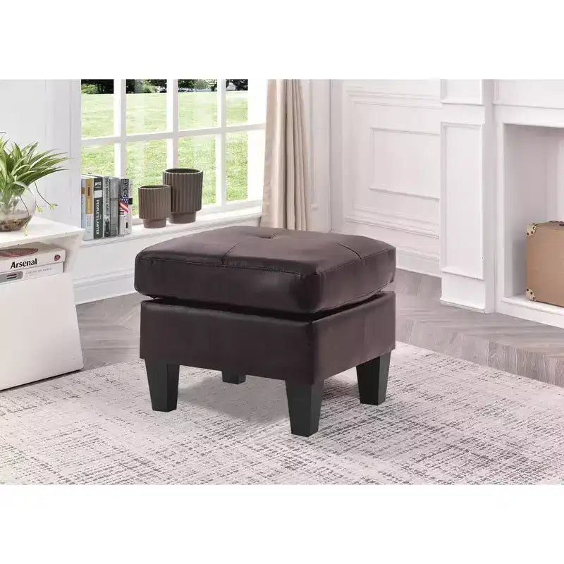 Pouf Passion Furniture Newbury rivestito in similpelle