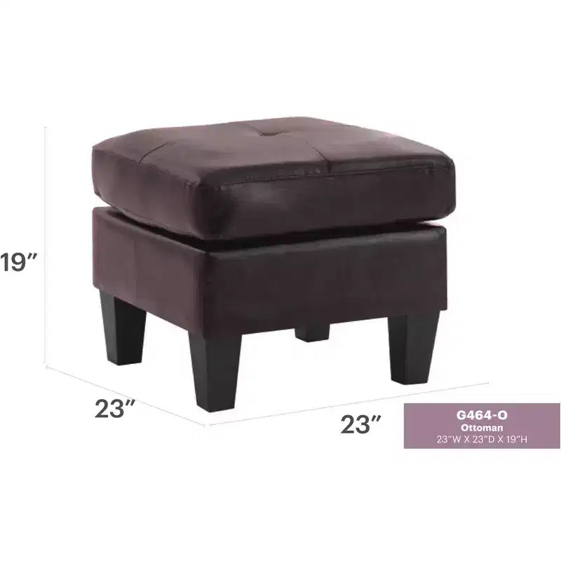 Pouf Passion Furniture Newbury rivestito in similpelle
