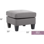 Pouf Passion Furniture Newbury rivestito in similpelle