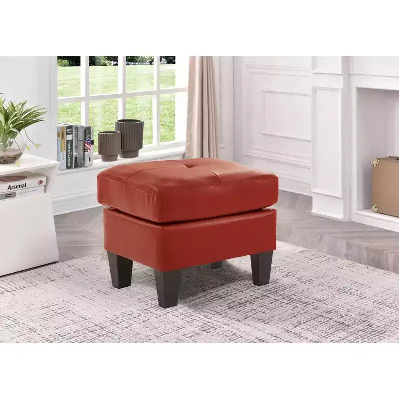 Pouf Passion Furniture Newbury rivestito in similpelle