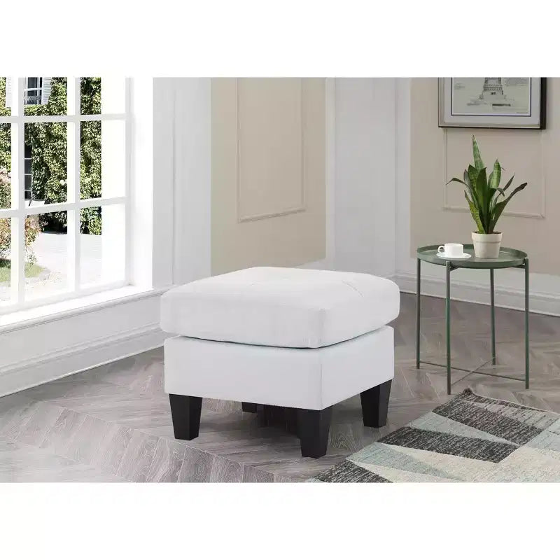 Pouf Passion Furniture Newbury rivestito in similpelle