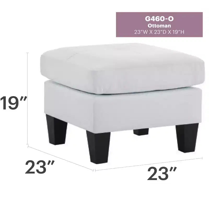Pouf Passion Furniture Newbury rivestito in similpelle