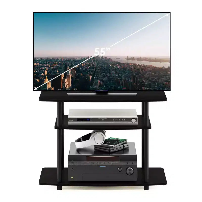 Furinno Mobile TV a 3 ripiani Console Tavolino Centro di Intrattenimento per TV fino a 32"