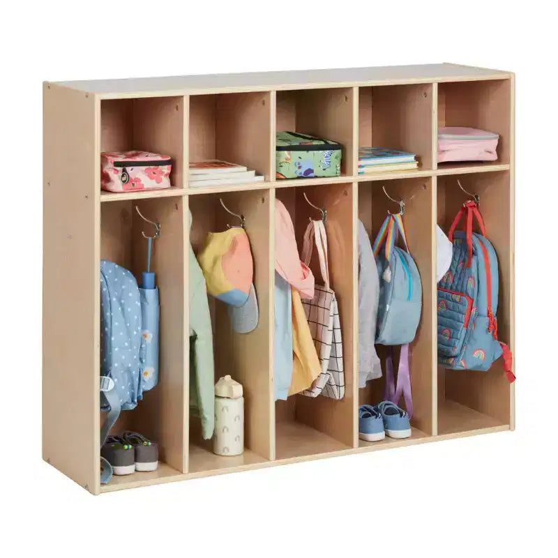 ECR4Kids Appendiabiti per Asilo Nido Streamline a 5 Scomparti con Vano Contenitore, Mobili per Bambini
