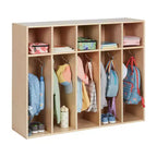 ECR4Kids Appendiabiti per Asilo Nido Streamline a 5 Scomparti con Vano Contenitore, Mobili per Bambini