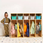 ECR4Kids Appendiabiti per Asilo Nido Streamline a 5 Scomparti con Vano Contenitore, Mobili per Bambini