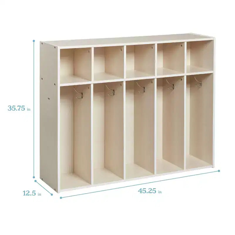 ECR4Kids Appendiabiti per Asilo Nido Streamline a 5 Scomparti con Vano Contenitore, Mobili per Bambini