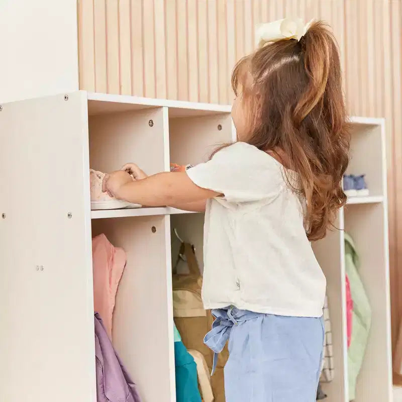 ECR4Kids Appendiabiti per Asilo Nido Streamline a 5 Scomparti con Vano Contenitore, Mobili per Bambini