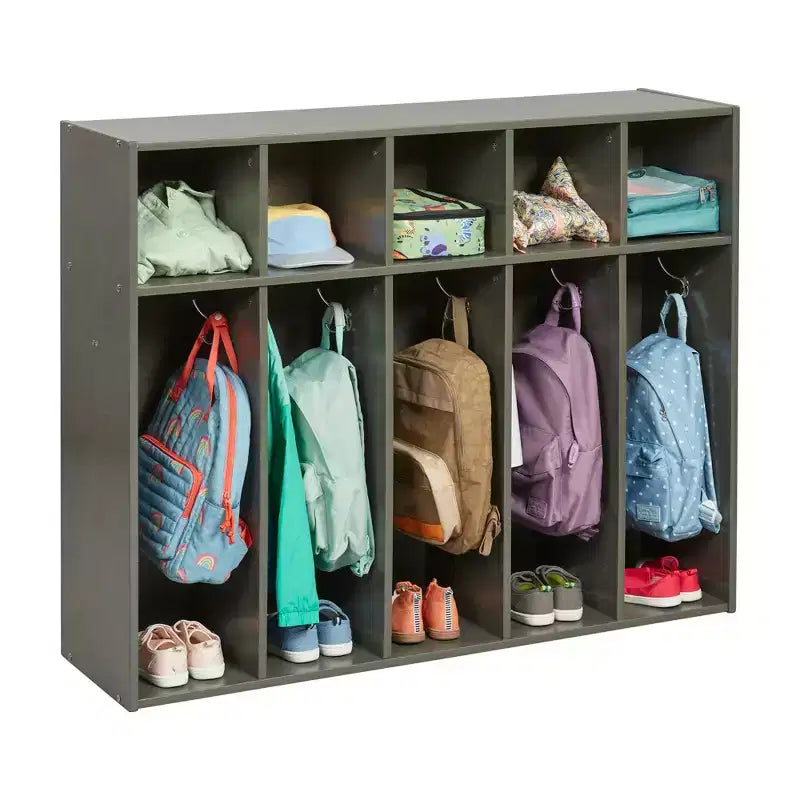 ECR4Kids Appendiabiti per Asilo Nido Streamline a 5 Scomparti con Vano Contenitore, Mobili per Bambini