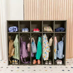 ECR4Kids Appendiabiti per Asilo Nido Streamline a 5 Scomparti con Vano Contenitore, Mobili per Bambini