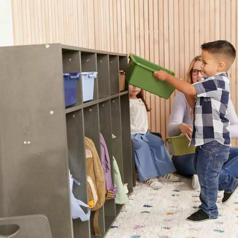 ECR4Kids Appendiabiti per Asilo Nido Streamline a 5 Scomparti con Vano Contenitore, Mobili per Bambini