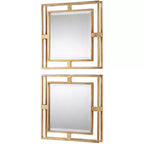Uttermost Allick Set di 2 Specchi da Parete Quadrati 18 pollici in Foglia Oro Anticato