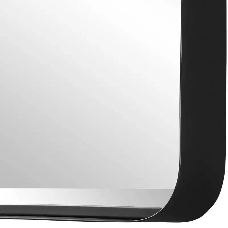 Specchio da Parete Rettangolare Decorativo Uttermost per Vanità, Moderno Smussato con Cornice in Ferro Nero Satinato, 30 Pollici di Larghezza, per Bagno, Camera da Letto, Soggiorno