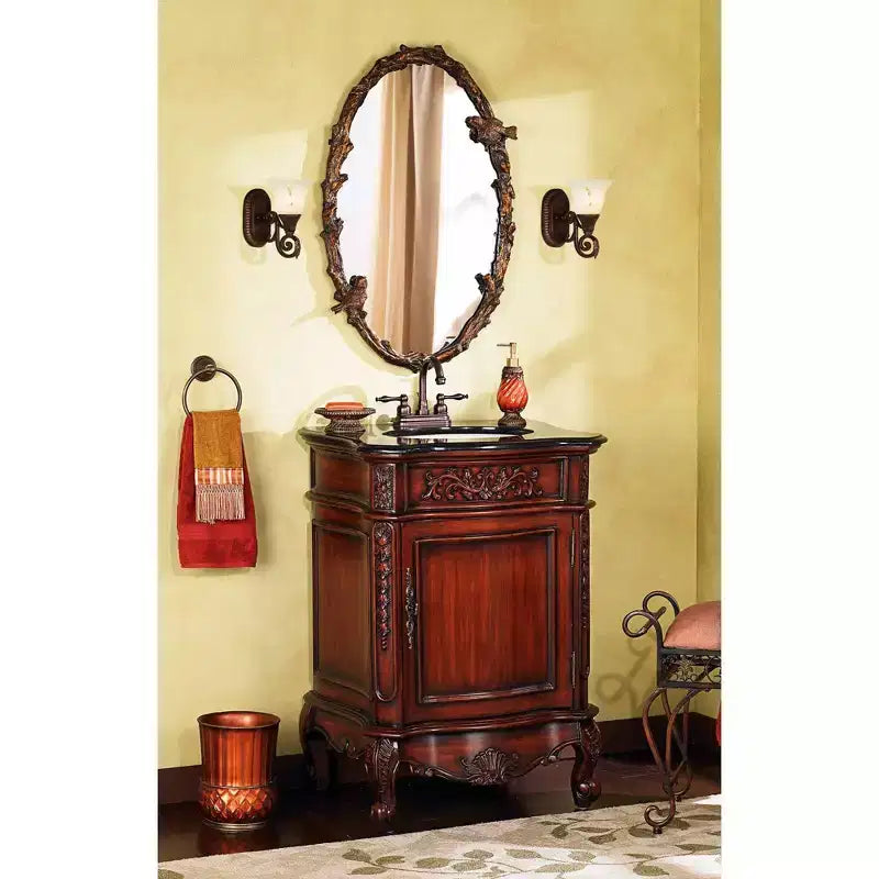 Specchio da parete ovale Uttermost, stile rustico, cornice in metallo dorato antico e grigio, larghezza 23 pollici, per bagno, camera da letto, soggiorno, casa