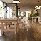 Flash Furniture Jacob Set di 2 sedie commerciali da pranzo e per eventi in canna di rattan con struttura e seduta in legno massello