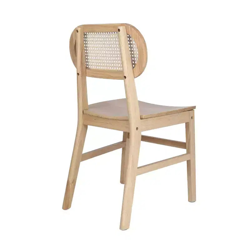 Flash Furniture Jacob Set di 2 sedie commerciali da pranzo e per eventi in canna di rattan con struttura e seduta in legno massello