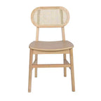Flash Furniture Jacob Set di 2 sedie commerciali da pranzo e per eventi in canna di rattan con struttura e seduta in legno massello
