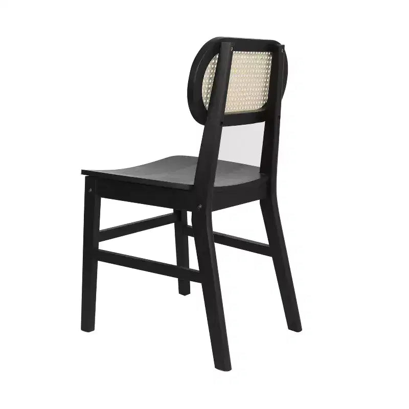 Flash Furniture Jacob Set di 2 sedie commerciali da pranzo e per eventi in canna di rattan con struttura e seduta in legno massello