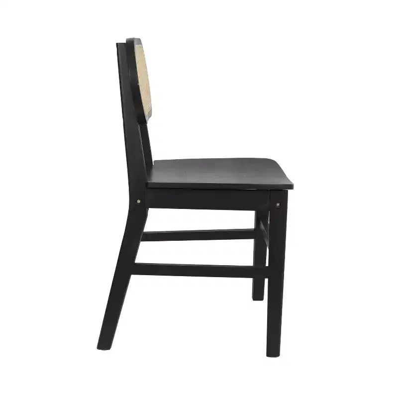 Flash Furniture Jacob Set di 2 sedie commerciali da pranzo e per eventi in canna di rattan con struttura e seduta in legno massello