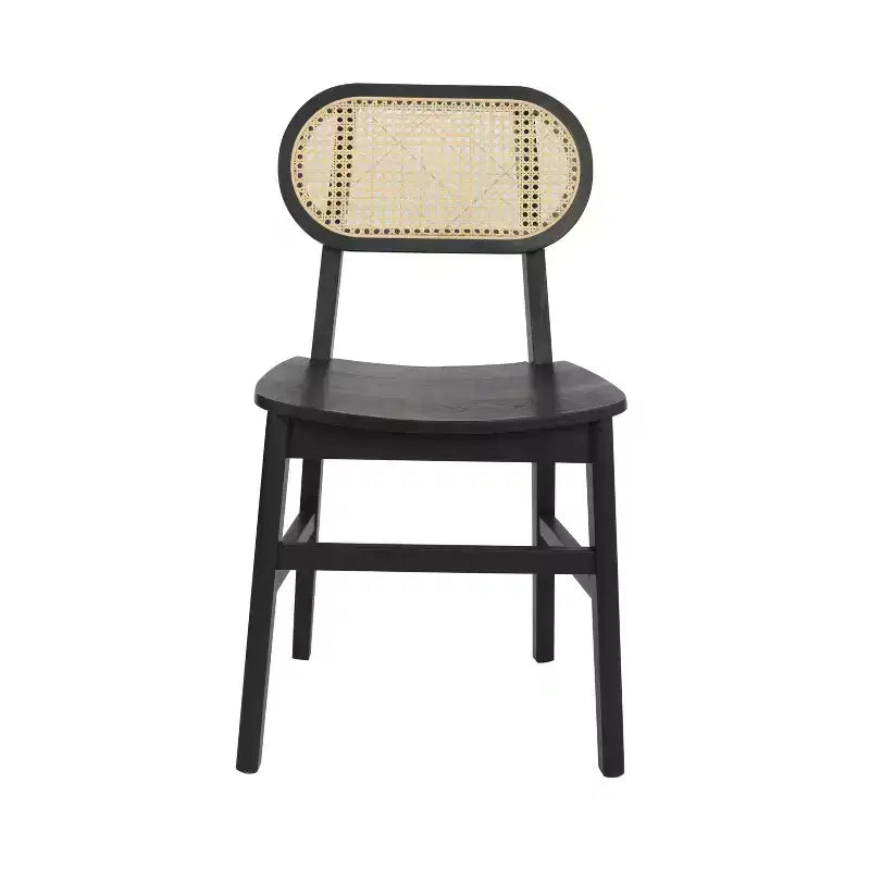 Flash Furniture Jacob Set di 2 sedie commerciali da pranzo e per eventi in canna di rattan con struttura e seduta in legno massello
