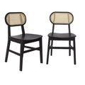 Flash Furniture Jacob Set of 2 Commercial Cane Rattan Dining and Event Chairs with Solid Wood Frame and Seat