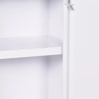 kleankin Armadietto dei Medicinali 30 x 45 cm con Chiusura a Chiave, Ripiani Interni e Montaggio a Parete, Mobiletto Farmaci di Pronto Soccorso, Bianco