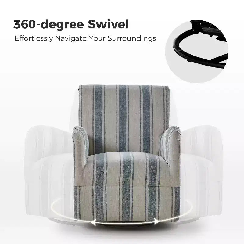 Set di 2 Poltrone Girevoli a 360 Gradi Livia Transitional con Motivo a Strisce Jacobean | HULALA HOME