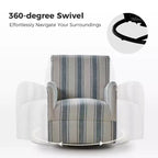 Set di 2 Poltrone Girevoli a 360 Gradi Livia Transitional con Motivo a Strisce Jacobean | HULALA HOME
