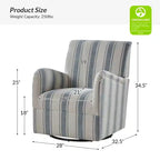Set di 2 Poltrone Girevoli a 360 Gradi Livia Transitional con Motivo a Strisce Jacobean | HULALA HOME