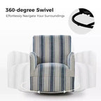 Set di 2 Poltrone Girevoli a 360 Gradi Livia Transitional con Motivo a Strisce Jacobean | HULALA HOME