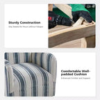 Set di 2 Poltrone Girevoli a 360 Gradi Livia Transitional con Motivo a Strisce Jacobean | HULALA HOME