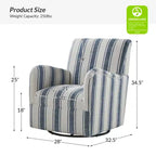 Set di 2 Poltrone Girevoli a 360 Gradi Livia Transitional con Motivo a Strisce Jacobean | HULALA HOME