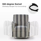 Set di 2 Poltrone Girevoli a 360 Gradi Livia Transitional con Motivo a Strisce Jacobean | HULALA HOME