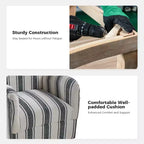 Set di 2 Poltrone Girevoli a 360 Gradi Livia Transitional con Motivo a Strisce Jacobean | HULALA HOME