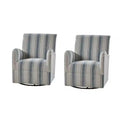 Set di 2 Poltrone Girevoli a 360 Gradi Livia Transitional con Motivo a Strisce Jacobean | HULALA HOME