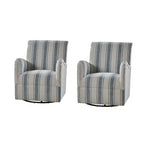 Set di 2 Poltrone Girevoli a 360 Gradi Livia Transitional con Motivo a Strisce Jacobean | HULALA HOME