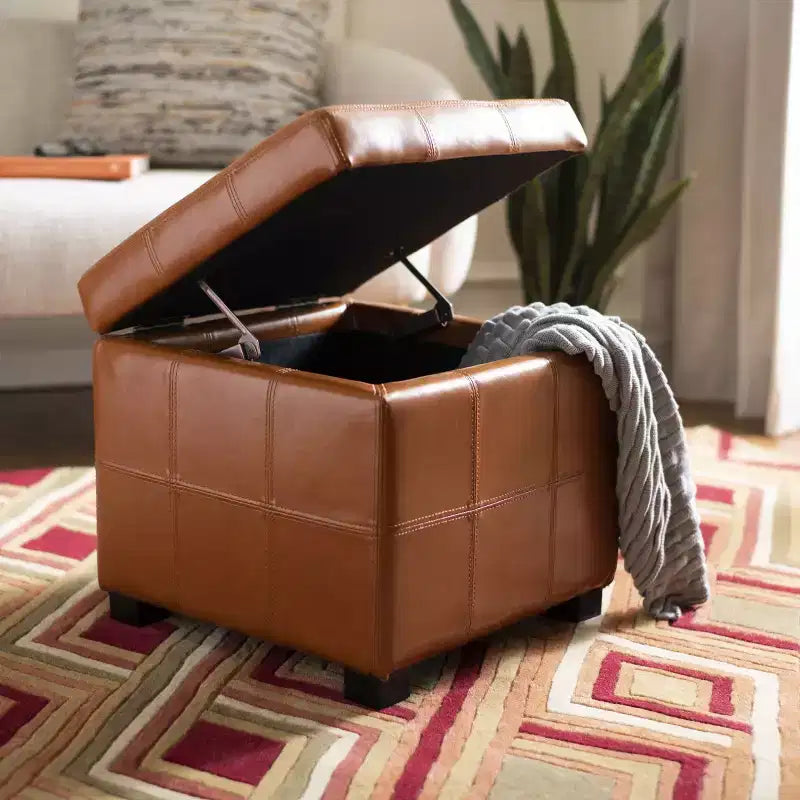 Pouf Contenitore Trapuntato Maiden Square - HUD8231 - Safavieh Couture