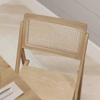 Merrick Lane Set di 2 sedie pieghevoli in rattan con canna d'India