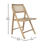 Merrick Lane Set di 2 sedie pieghevoli in rattan con canna d'India