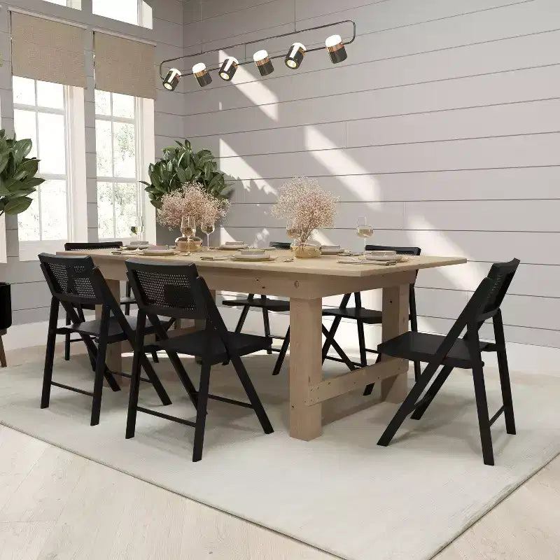 Merrick Lane Set di 2 sedie pieghevoli in rattan con canna d'India