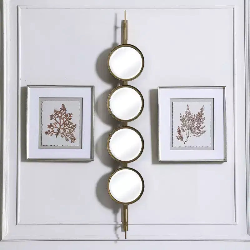 Uttermost Vanity Accent Wall Mirror Moderno Sfacettato Foglia Oro Cornice in Ferro Imponente 10" Largo per Bagno Camera da Letto Soggiorno Casa