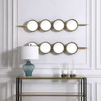 Uttermost Vanity Accent Wall Mirror Moderno Sfacettato Foglia Oro Cornice in Ferro Imponente 10" Largo per Bagno Camera da Letto Soggiorno Casa