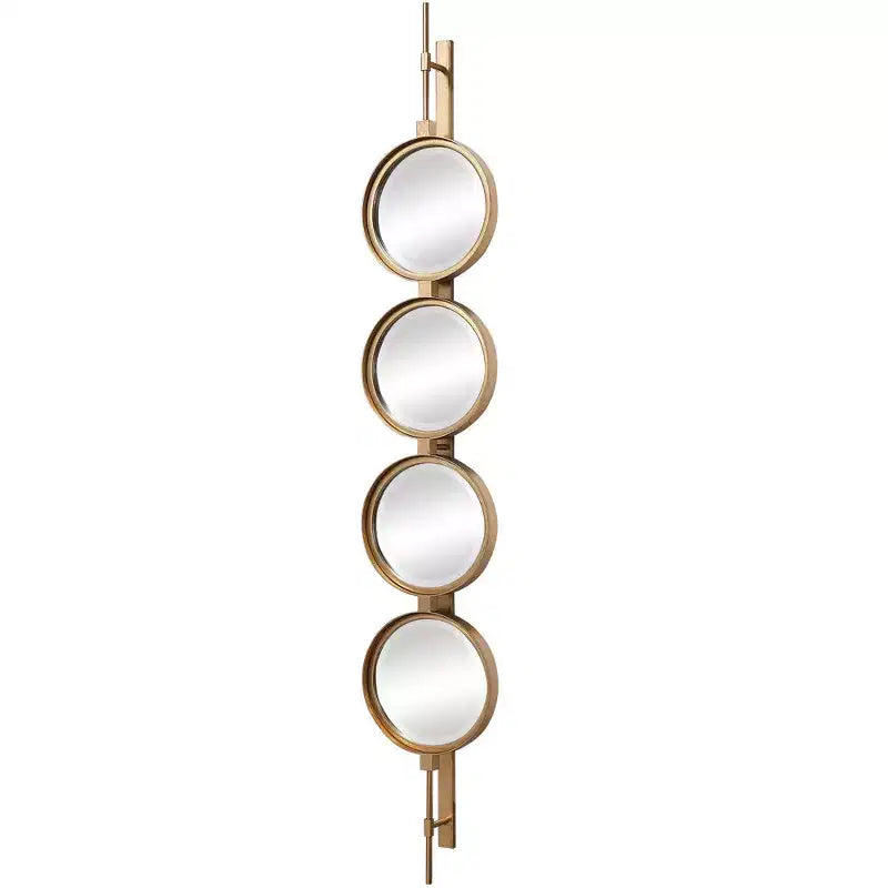 Uttermost Vanity Accent Wall Mirror Moderno Sfacettato Foglia Oro Cornice in Ferro Imponente 10" Largo per Bagno Camera da Letto Soggiorno Casa