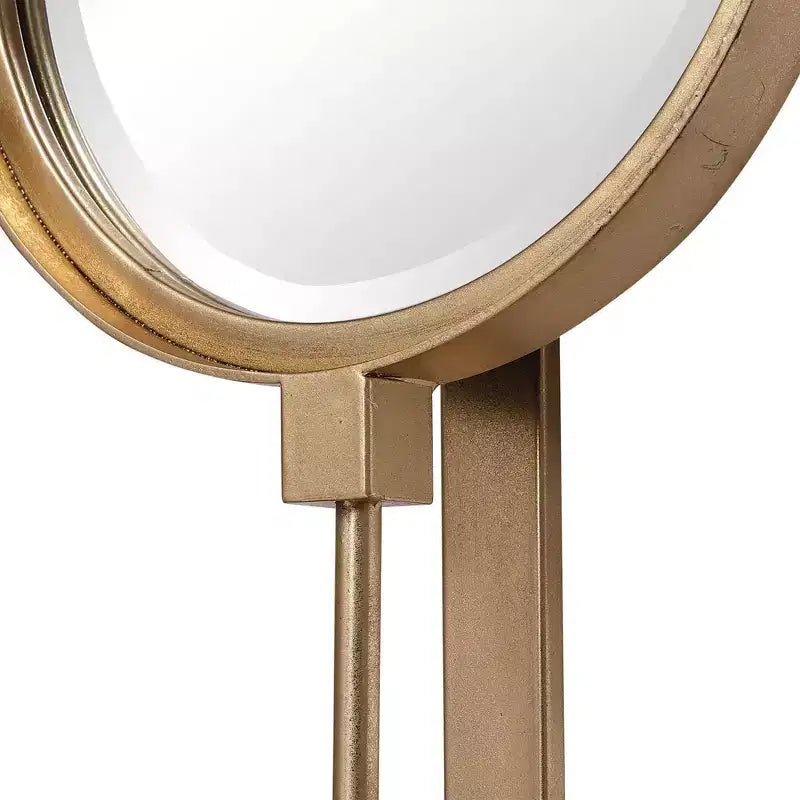 Uttermost Vanity Accent Wall Mirror Moderno Sfacettato Foglia Oro Cornice in Ferro Imponente 10" Largo per Bagno Camera da Letto Soggiorno Casa