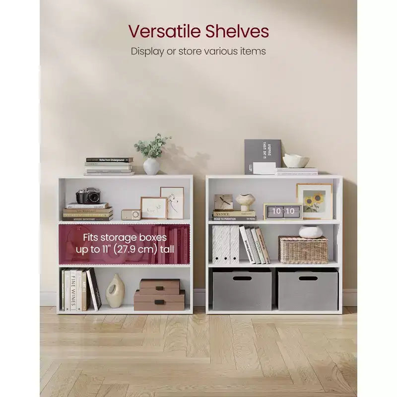 VASAGLE Libreria a 3/5 ripiani, scaffale aperto con ripiani regolabili, unità da terra
