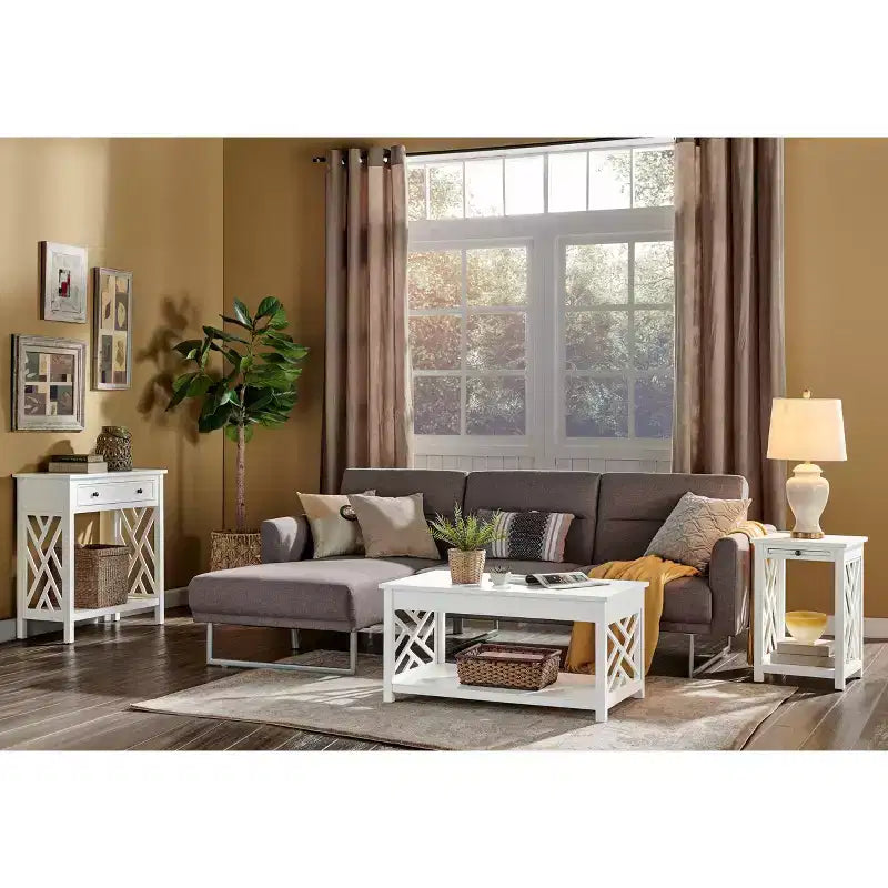 Consolle in legno a 4 cassetti Middlebury da 32" - Alaterre Furniture